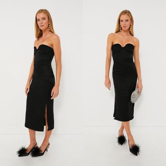 Moon River Dresses & Skirts - Moon River NEW Black Sleeveless Sculpted Sweetheart Bodycon Formal Midi Dress S
